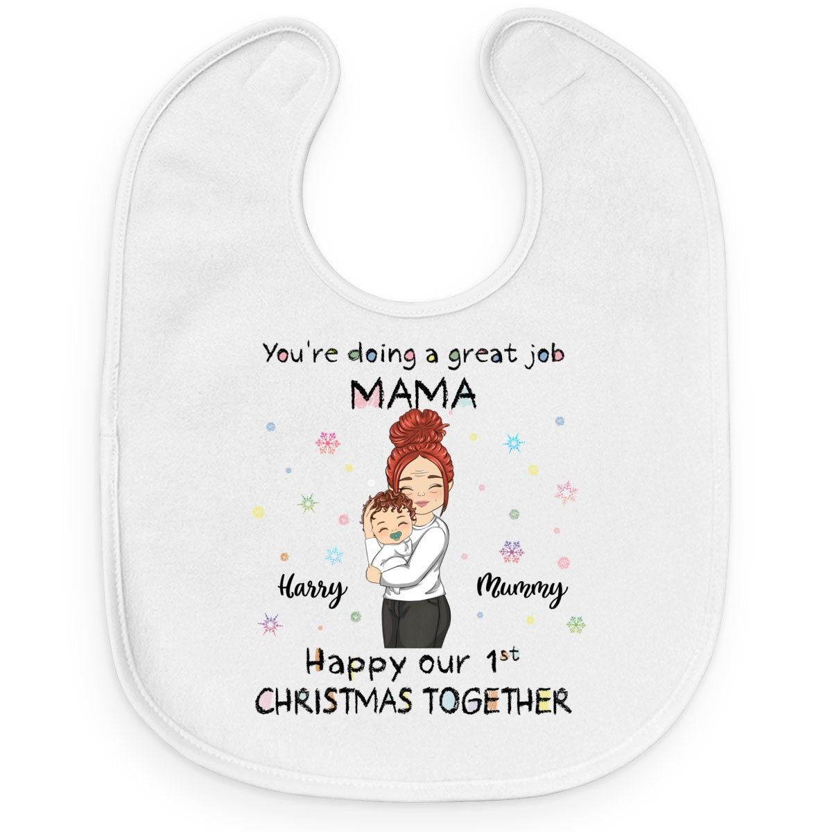 Christmas Together - Personalized Custom Baby Bib
