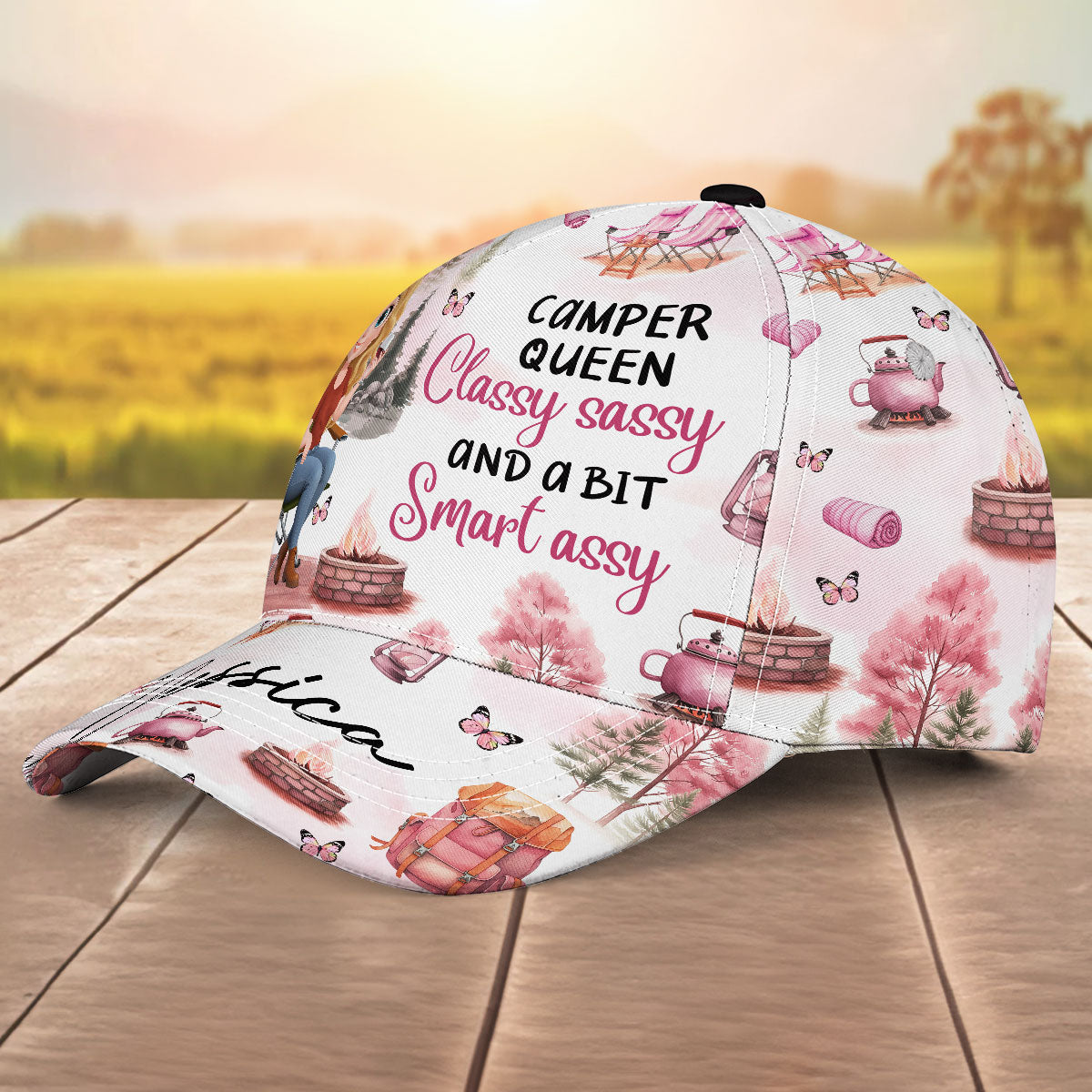 Queen Of Sass And Camps - Personalized Custom Classic Cap