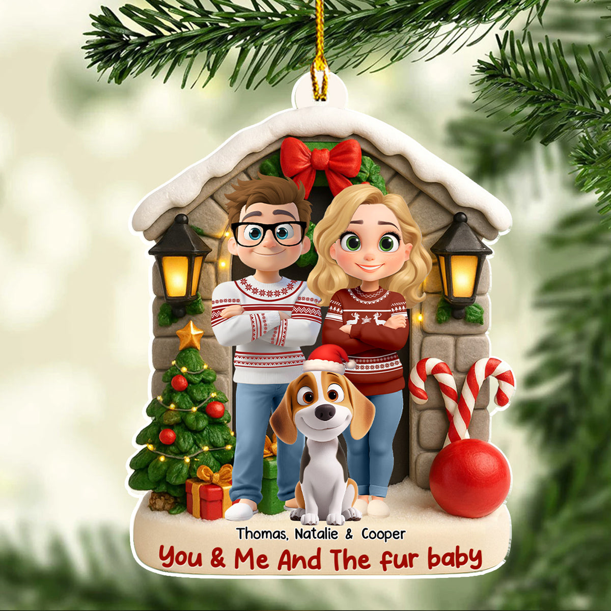 Bond Of Fur Love - Personalized Custom 3D Effect Acrylic Ornament