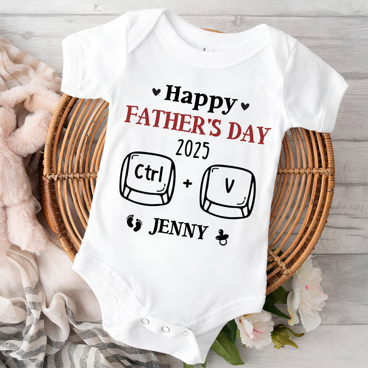 Father And Baby Matching - Personalized Custom T-shirt And Onesie