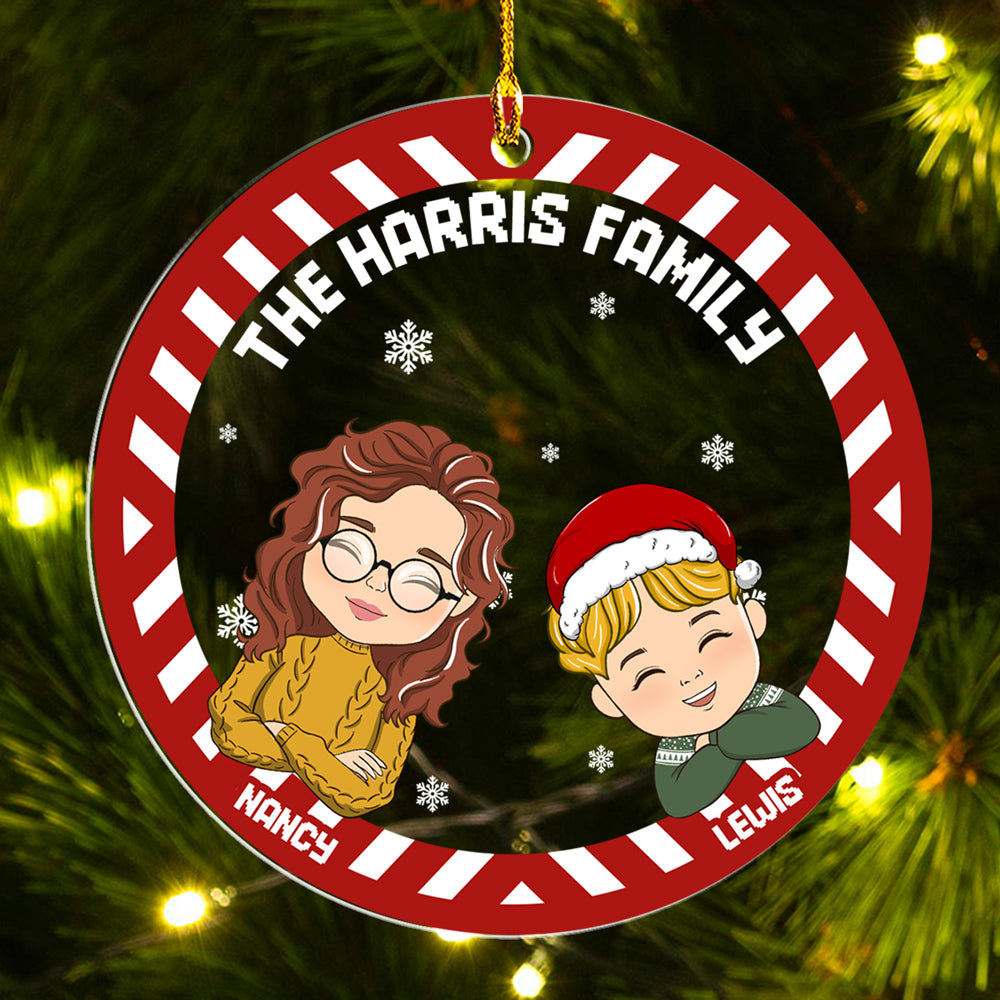 Flat Art Family Sweater Pattern - Personalized Custom Acrylic Ornament