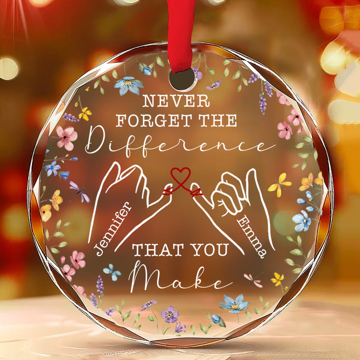 Never Forget Your Awesomeness - Personalized Custom Glass Ornament