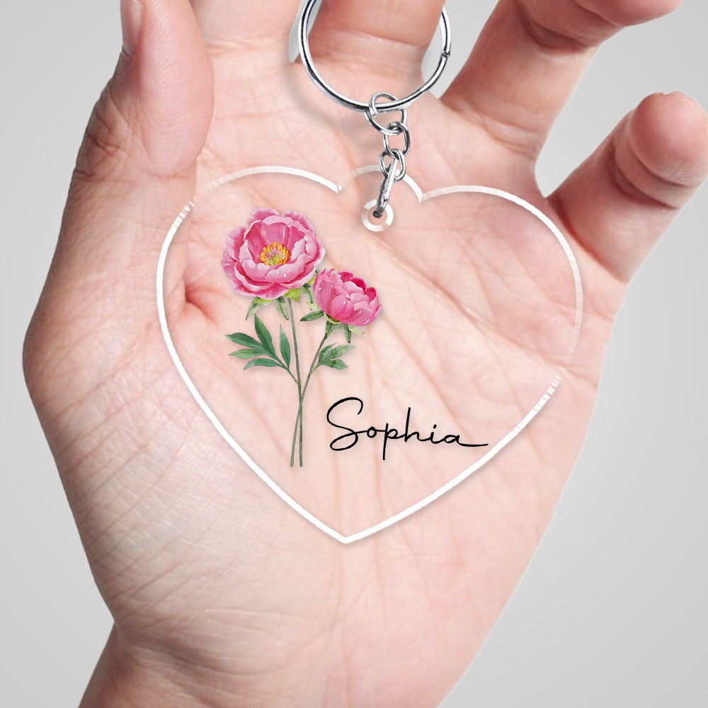 Friends Are Flowers That Never Fade - Personalized Custom Acrylic Keychain