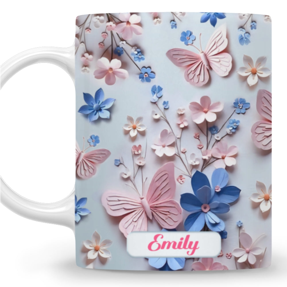 Butterfly With Flower - Personalized Custom 3D Inflated Effect Mug