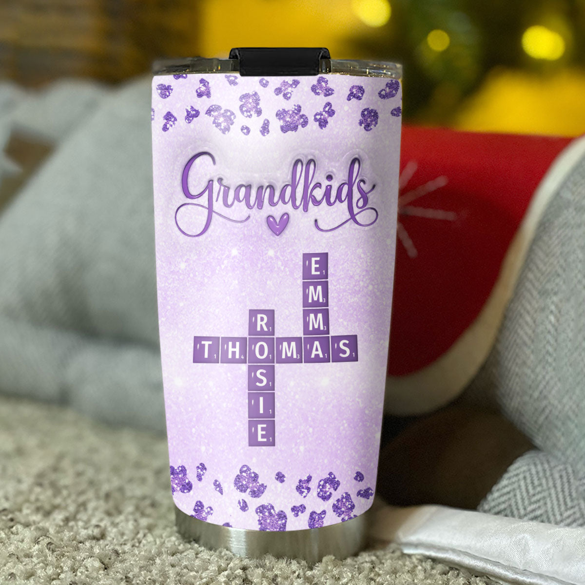 Grandkids Make Life More Grand Crossword - Personalized Custom 3D Inflated Effect Tumbler