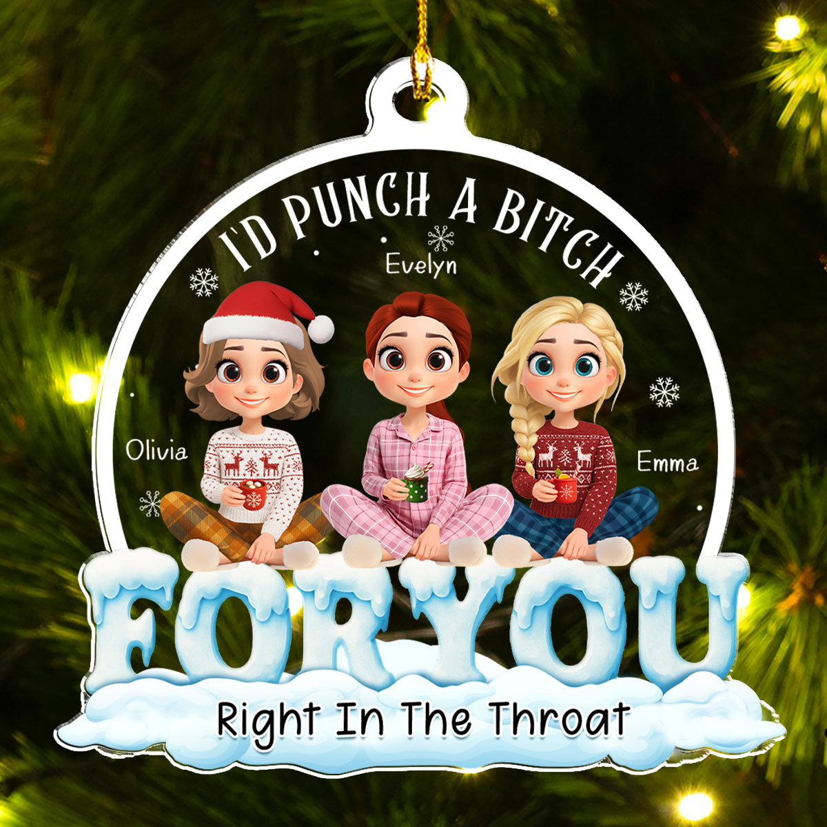 For You Bestie - Personalized Custom Acrylic Ornament