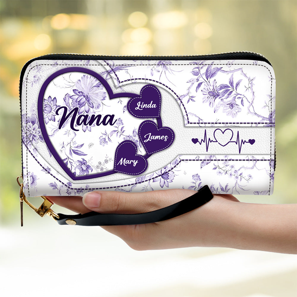 Love Being Grandma - Personalized Custom Leather Wallet