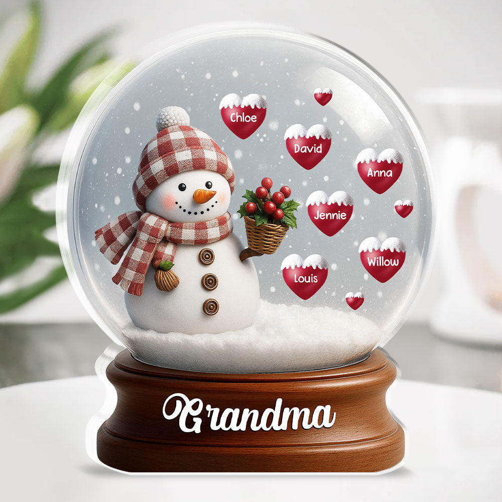 Snowman Hug Of Love - Personalized Custom Acrylic Plaque