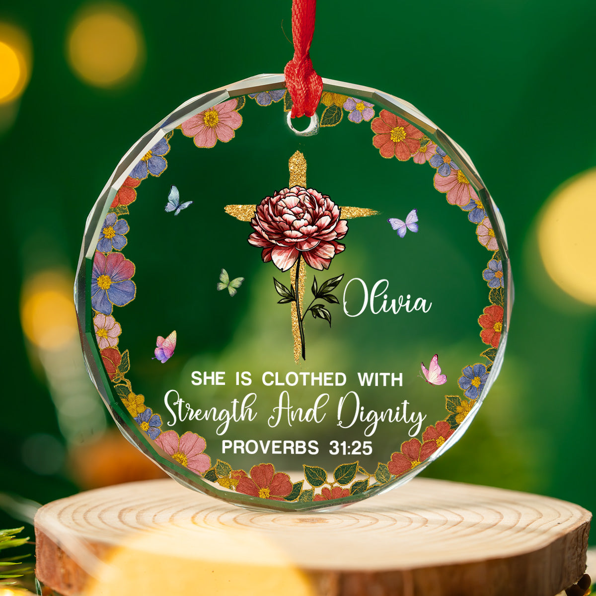 She Walks In Quiet Dignity - Personalized Custom Glass Ornament