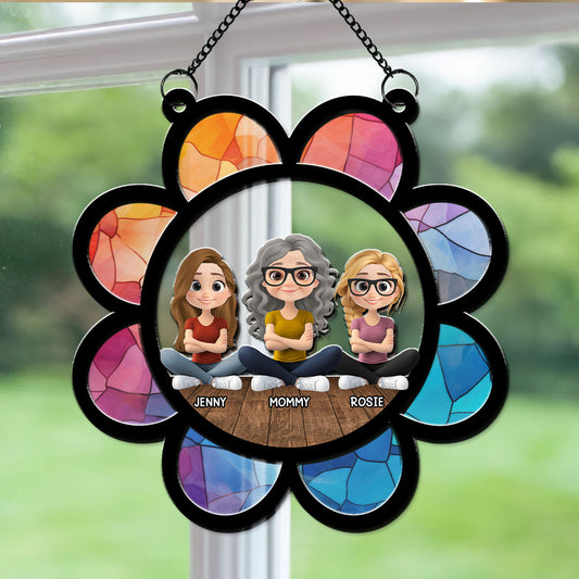 Mom Mum Flower - Personalized Custom Suncatcher