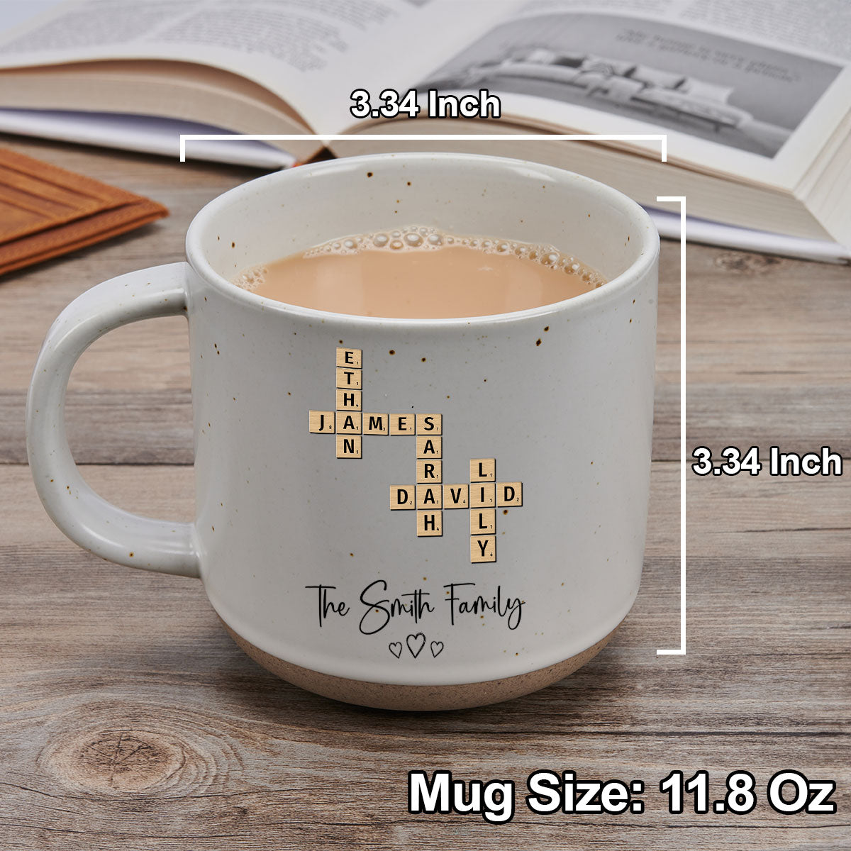Crossword Art Merry Christmas - Personalized Custom Pottery Mug