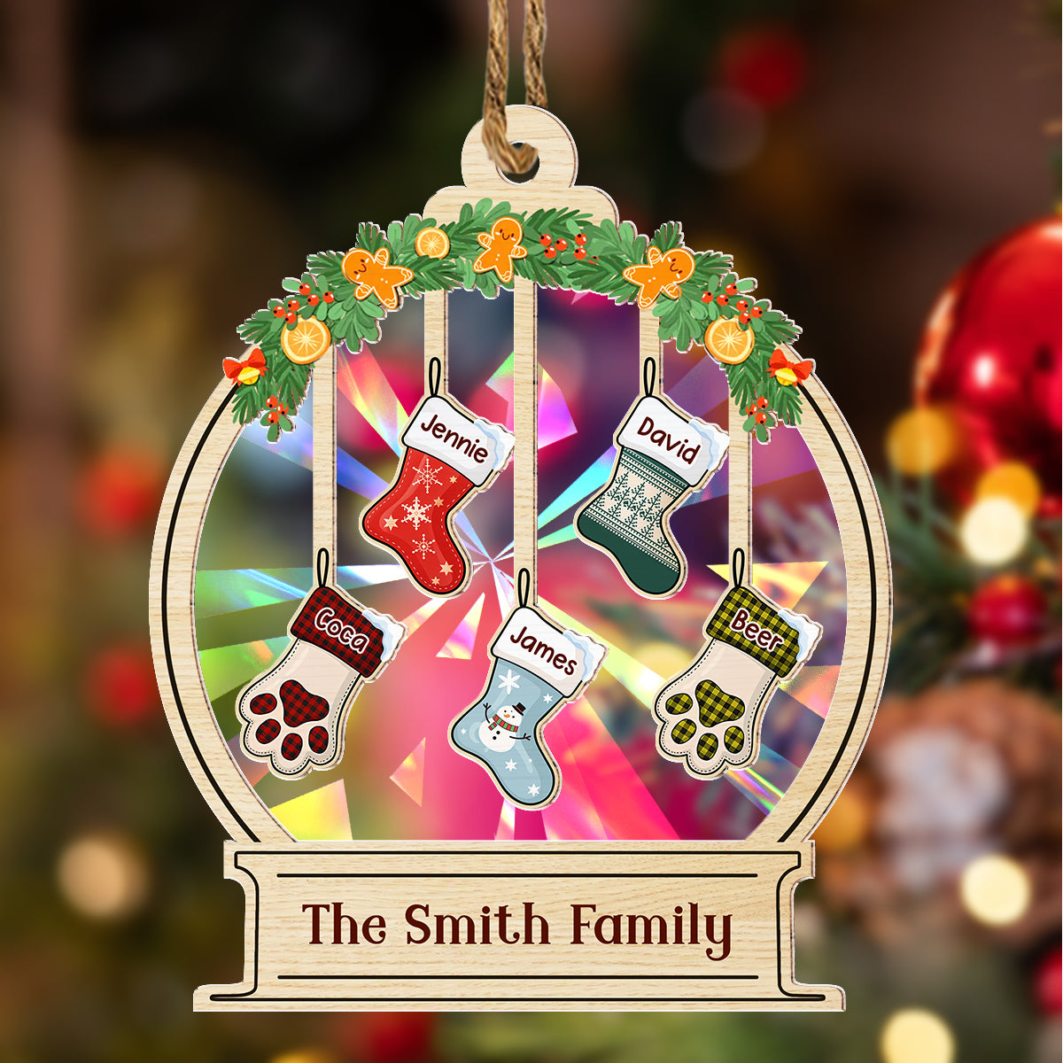 Our Family - Personalized Custom Rainbow Ornament