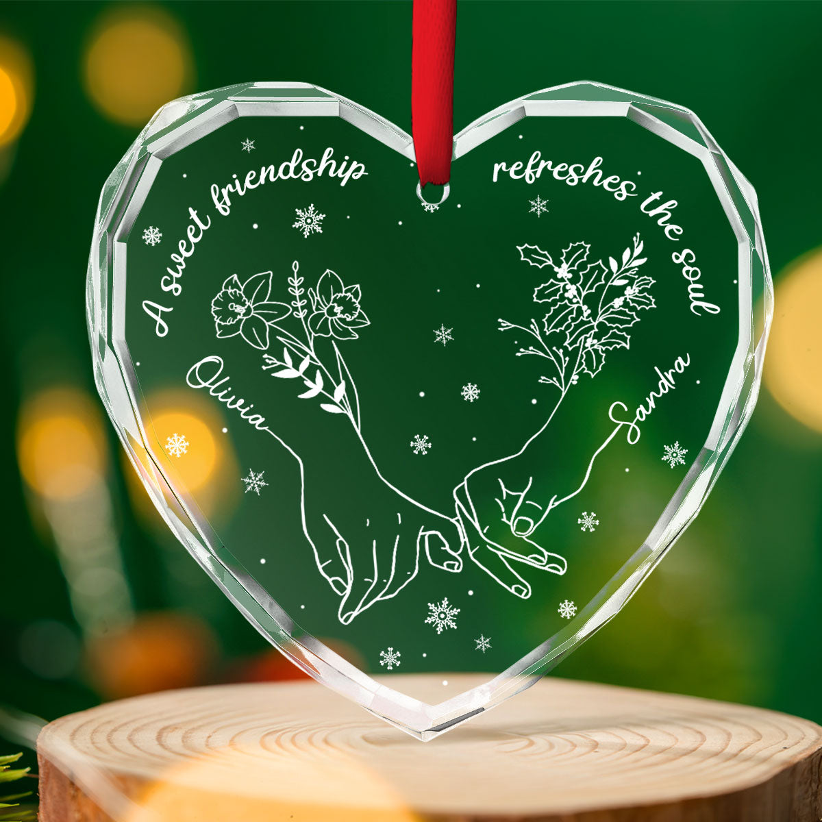 Friends Are Like Stars - Personalized Custom Glass Ornament