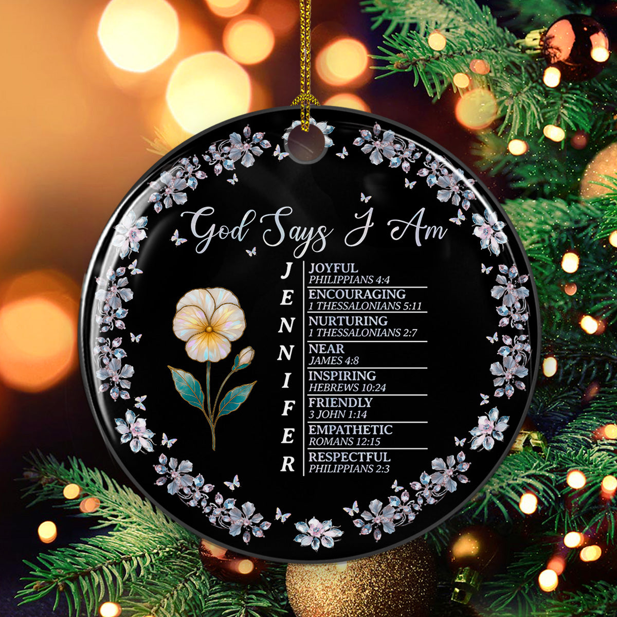 God Says I Am - Personalized Custom Ceramic Ornament
