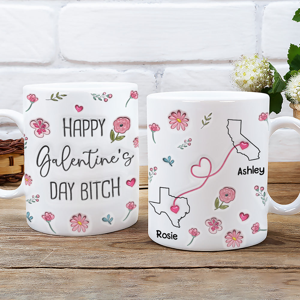 Galentine Club Knows No Distance - Personalized Custom 3D Inflated Effect Mug