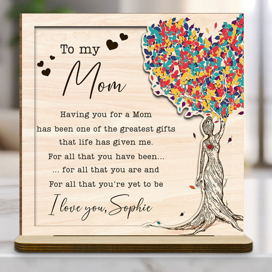 My Greatest Gift - Personalized Custom 2-Layer Wood Plaque With Flat Base