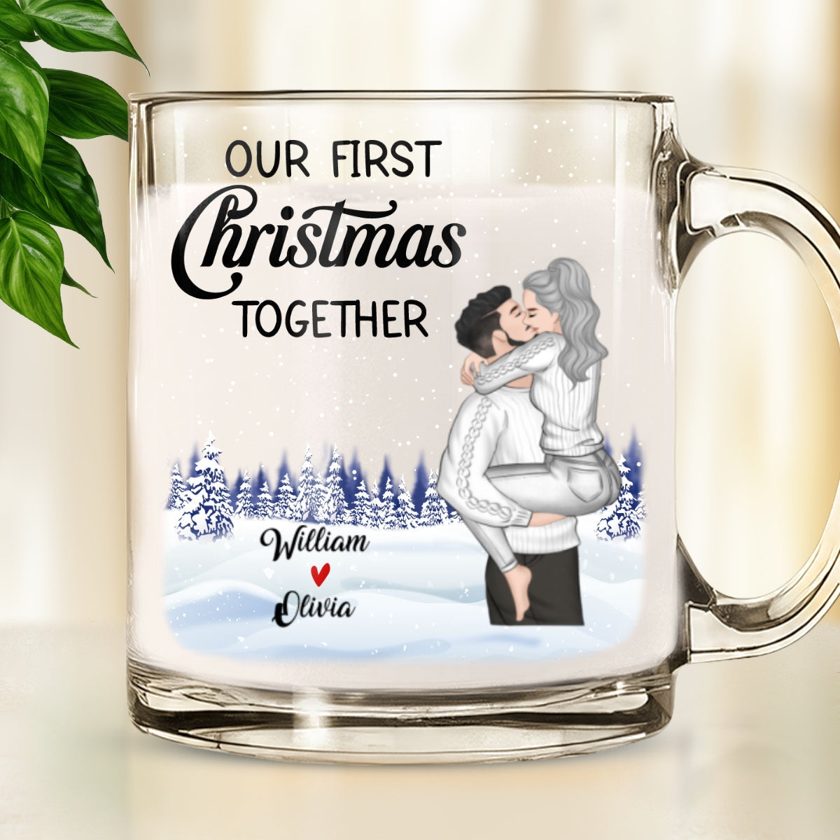Our First Christmas - Personalized Custom Glass Mug