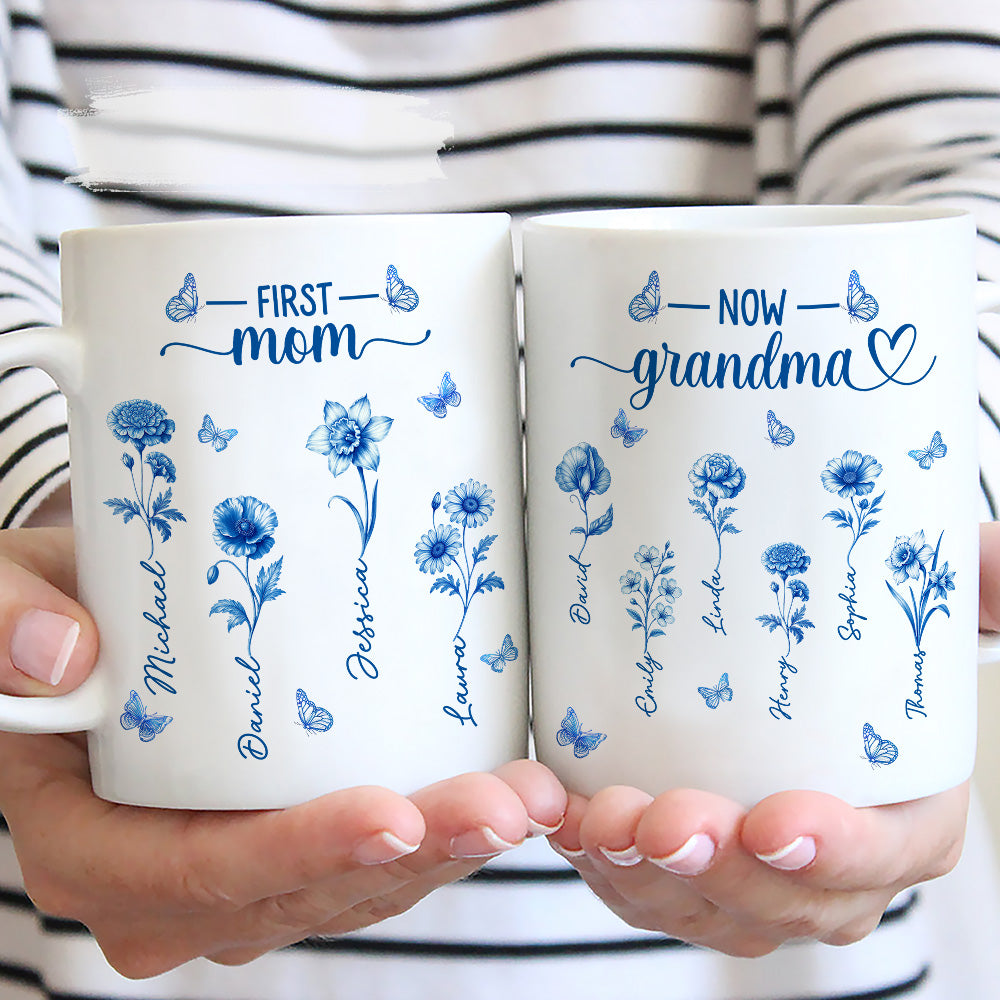First Mom Now Grandma 2 - Personalized Custom Coffee Mug