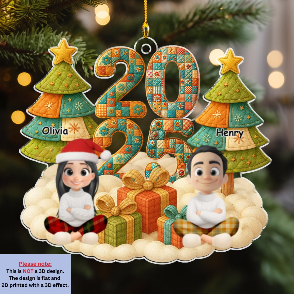 A Patchwork Family - Personalized Custom Acrylic Ornament 