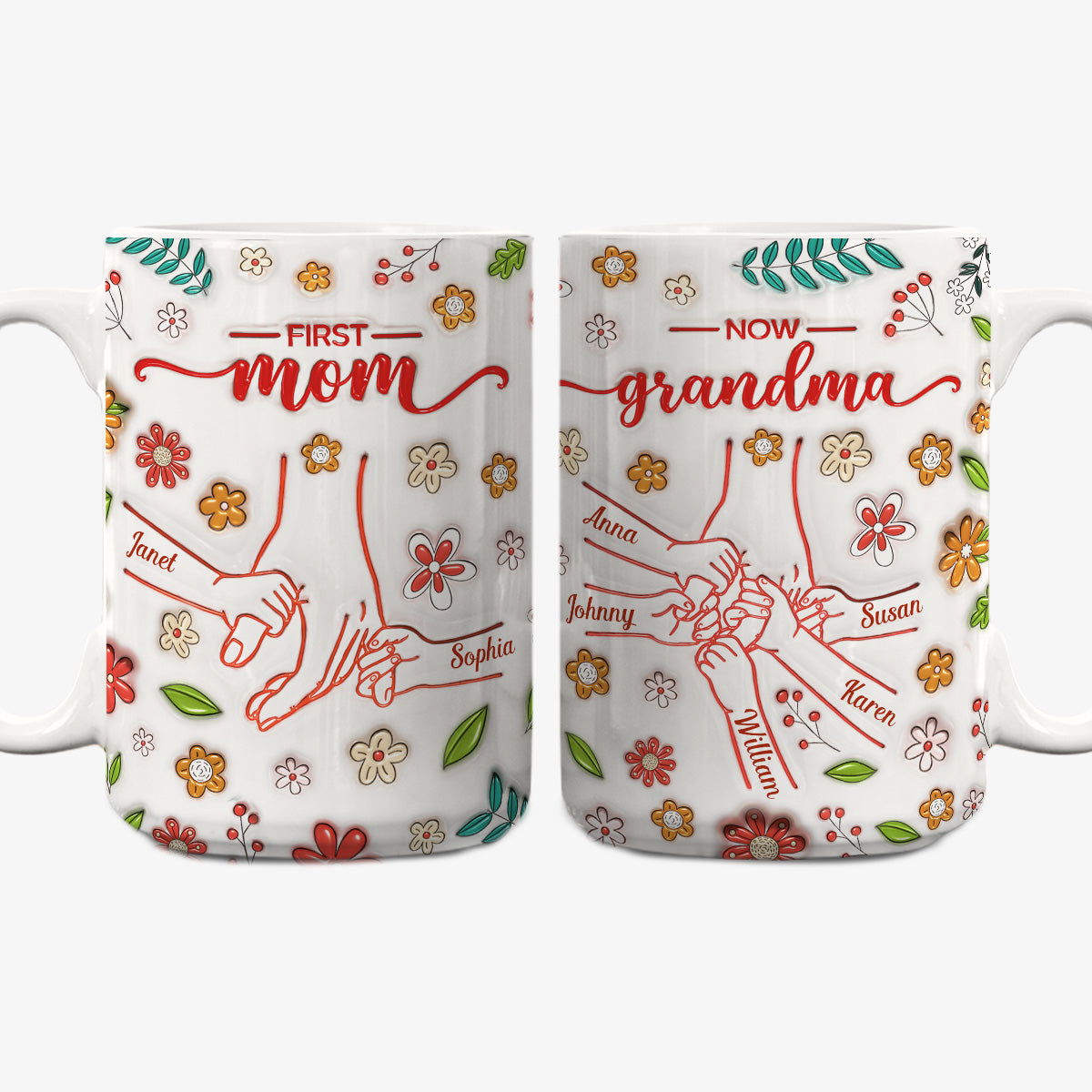 From Mom To Grandma - Personalized Custom 3D Inflated Effect Mug