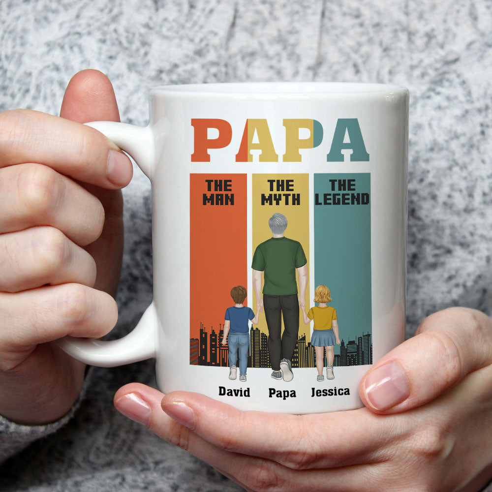 Papa The Man The Legend - Personalized Custom Coffee Mug