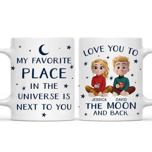 Happiness Starts By Your Side - Personalized Custom Coffee Mug