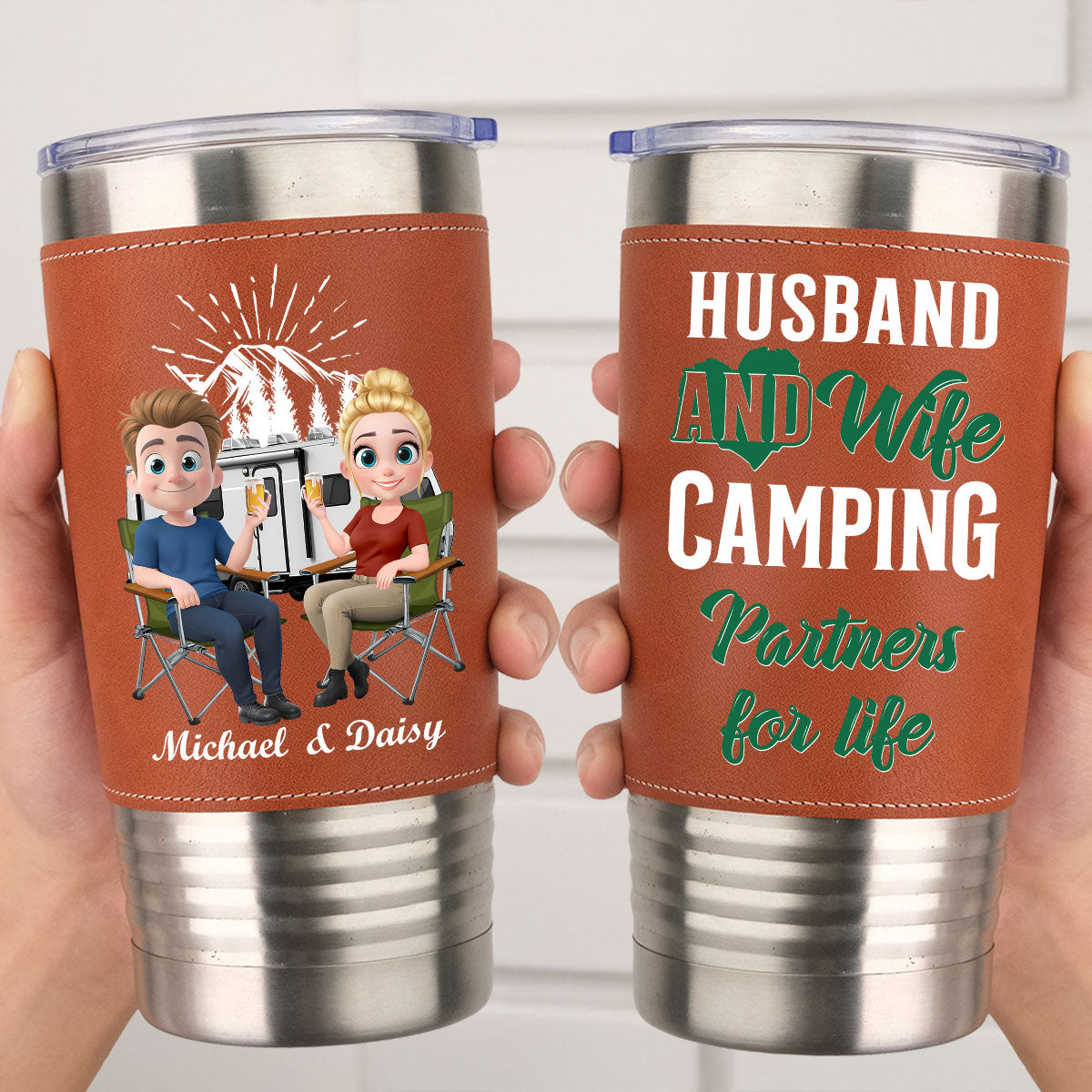 For Life -  Personalized Custom Leather Tumbler