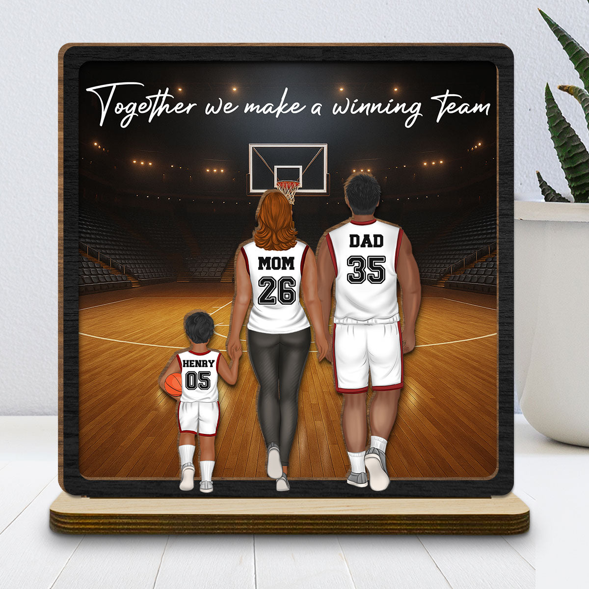 Make A Winning Team - Personalized Custom 2-Layer Wood Plaque With Flat Base 