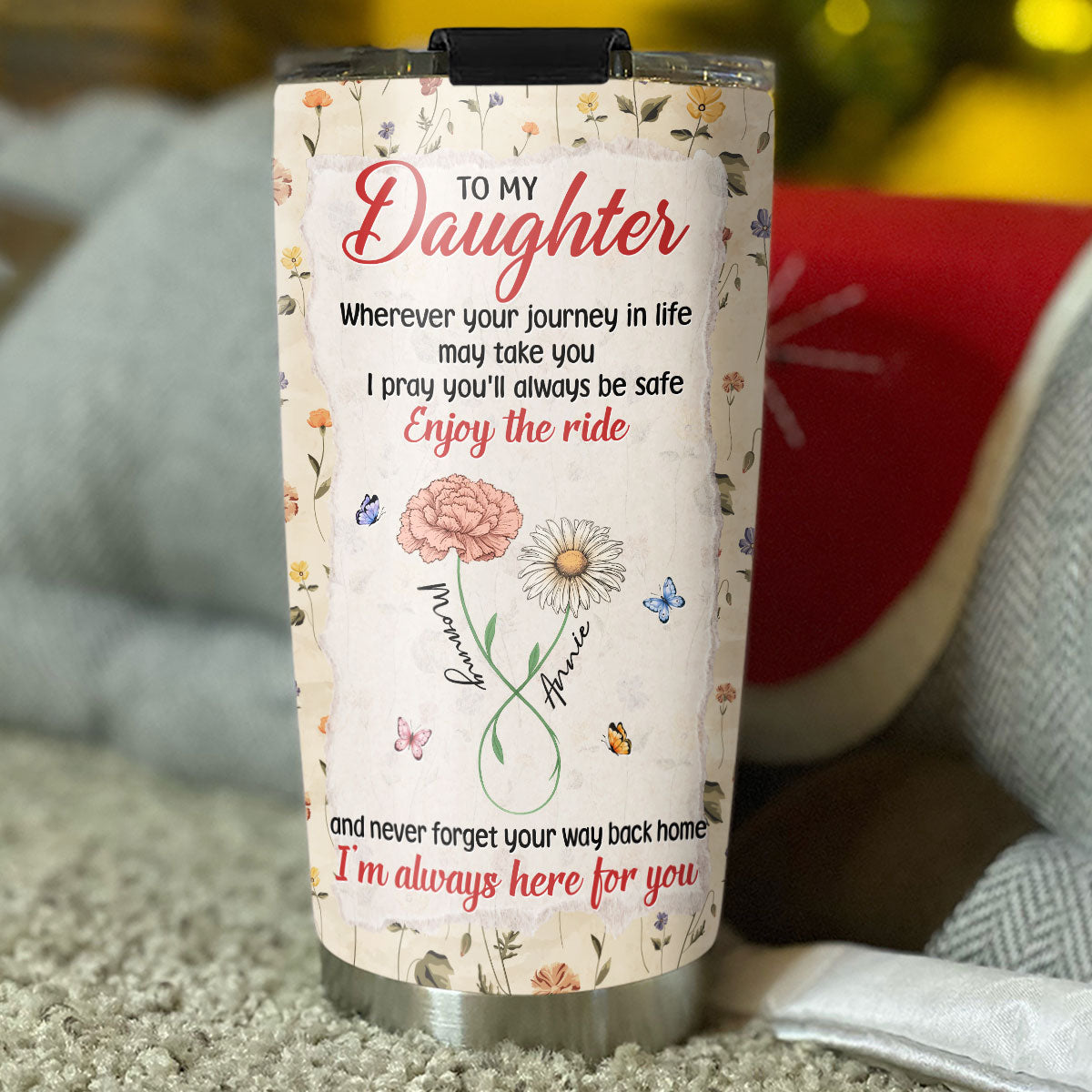 Mom To Daughter Way Back Home - Personalized Custom Tumbler