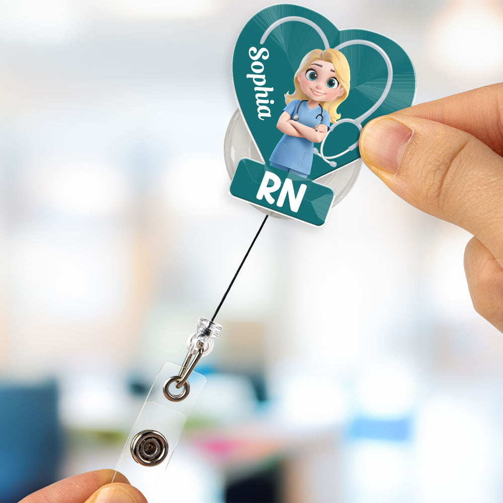 Love Nurse Life - Personalized Custom Acrylic Badge Reel