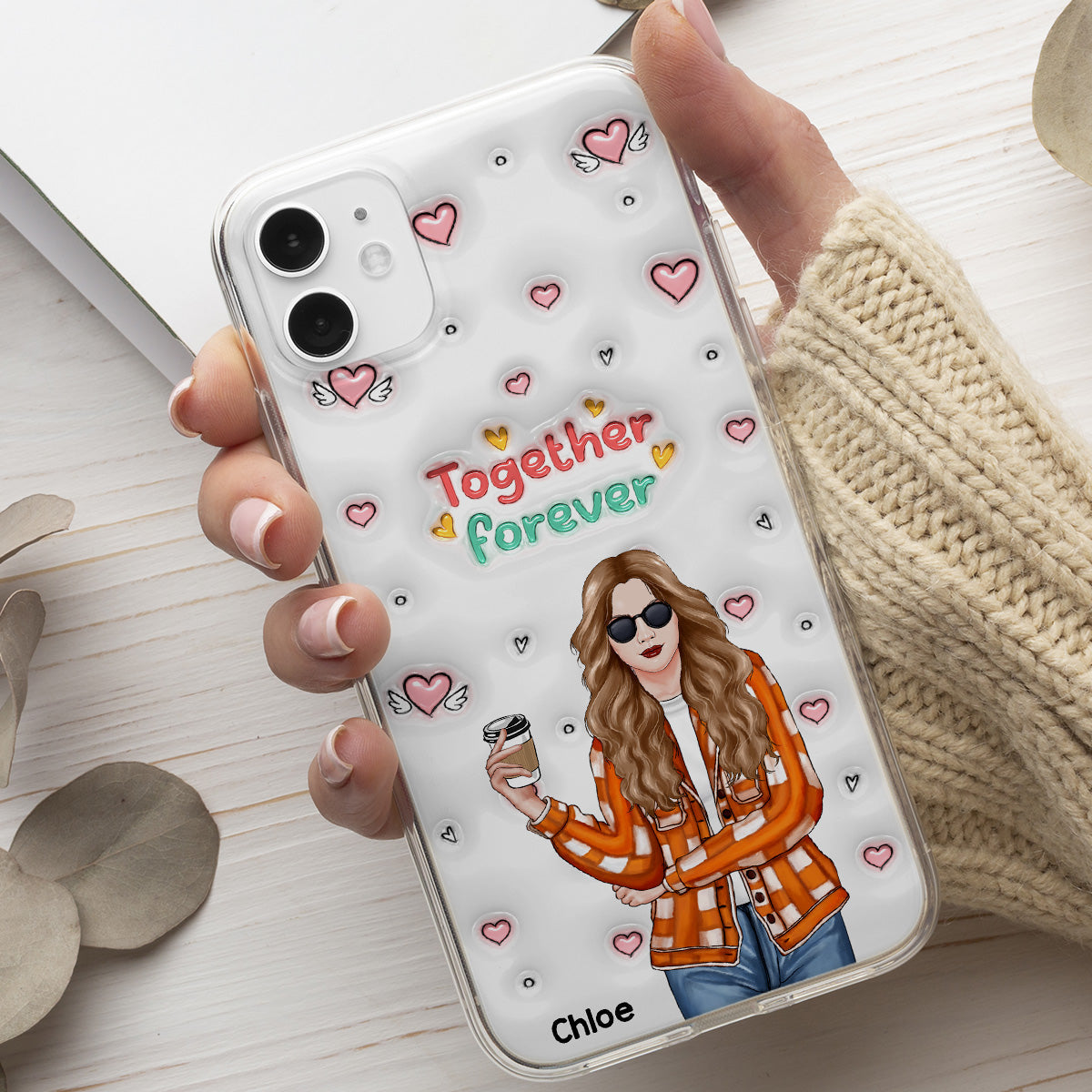 Together Forever - Personalized Custom 3D Inflated Effect Phone Case