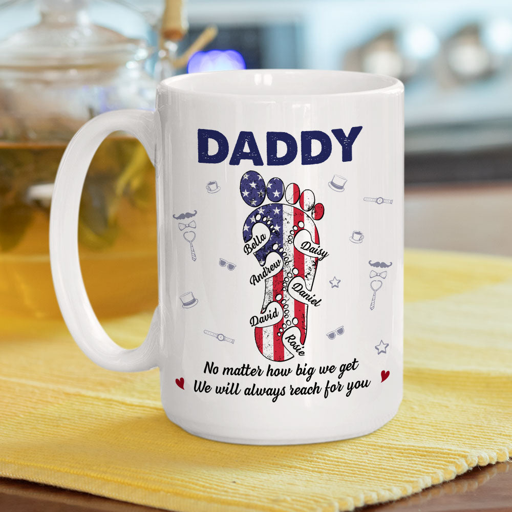 Dad Footsteps Heart - Personalized Custom Coffee Mug