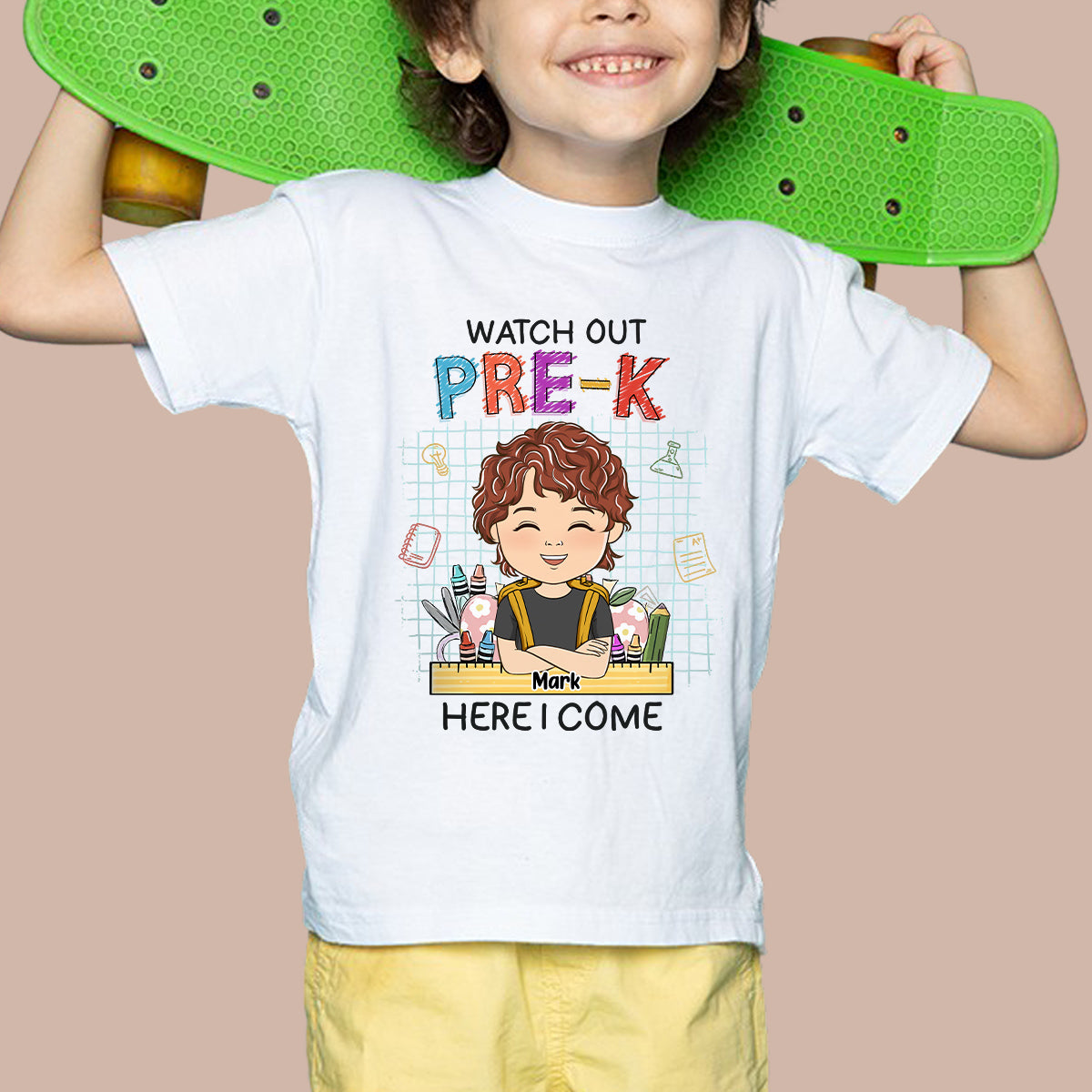 Watch Out First Grade Here I Come - Personalized Custom Youth T-shirt