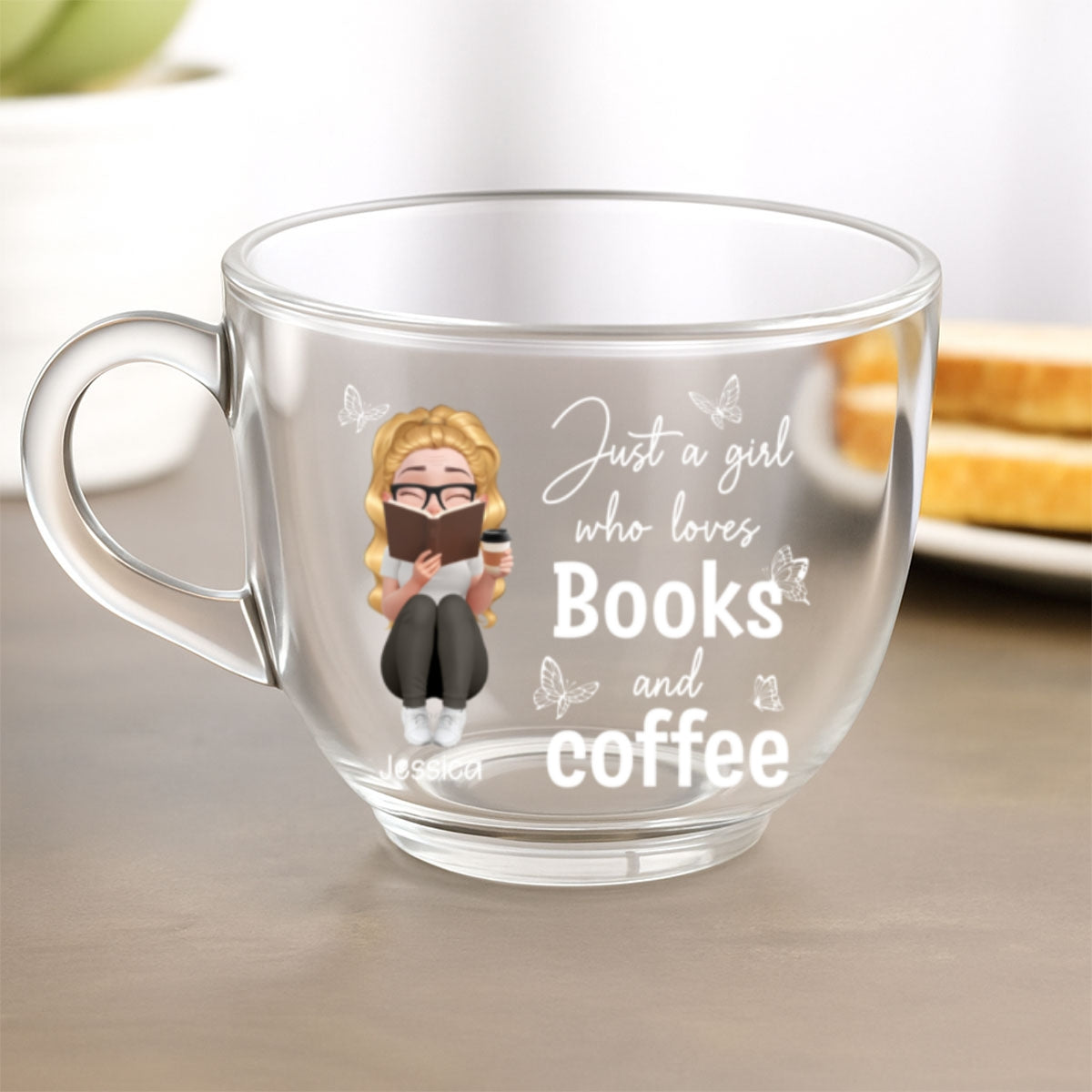 Just A Girl Who Loves Books And Tea - Personalized Custom Glass Tea Cup