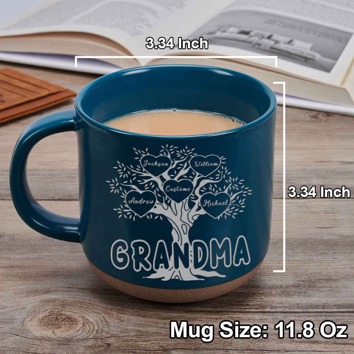 Blessed To Be Called Grandma - Personalized Custom Engraved Pottery Mug