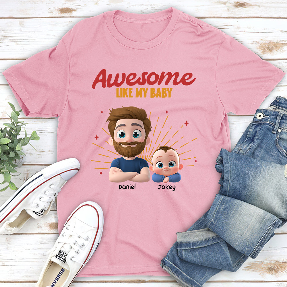 Awesome Baby Dad - Personalized Custom T-Shirt And Onesie