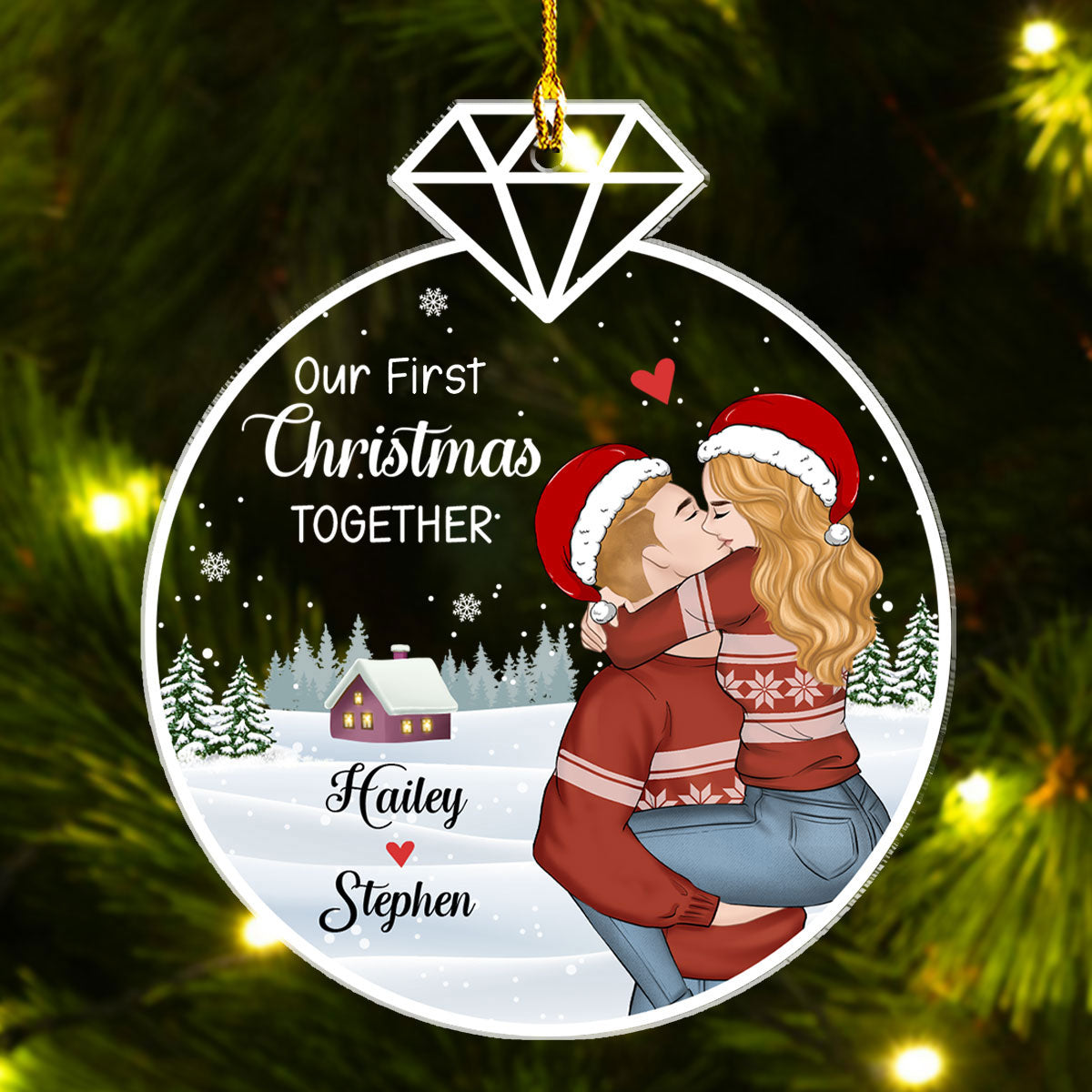 Our First Christmas Together - Personalized Custom Acrylic Ornament