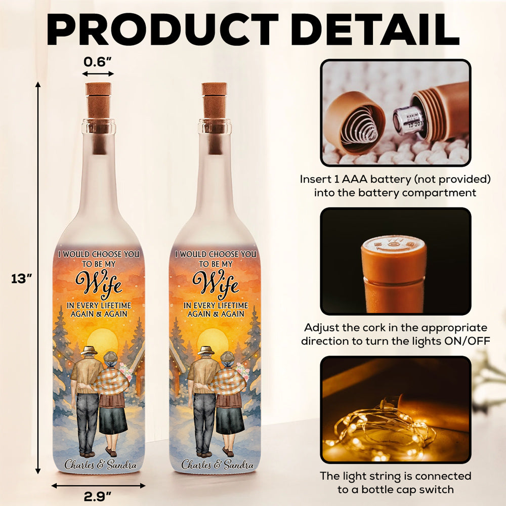 Always Choose You My Wife - Personalized Custom Bottle Lamp