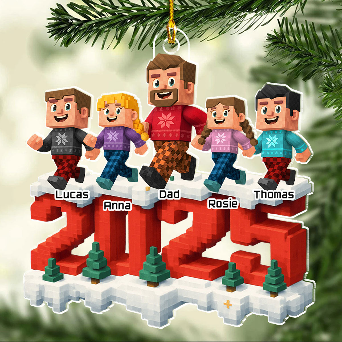 Just Us In This Year - Personalized Custom 3D Effect Acrylic Ornament