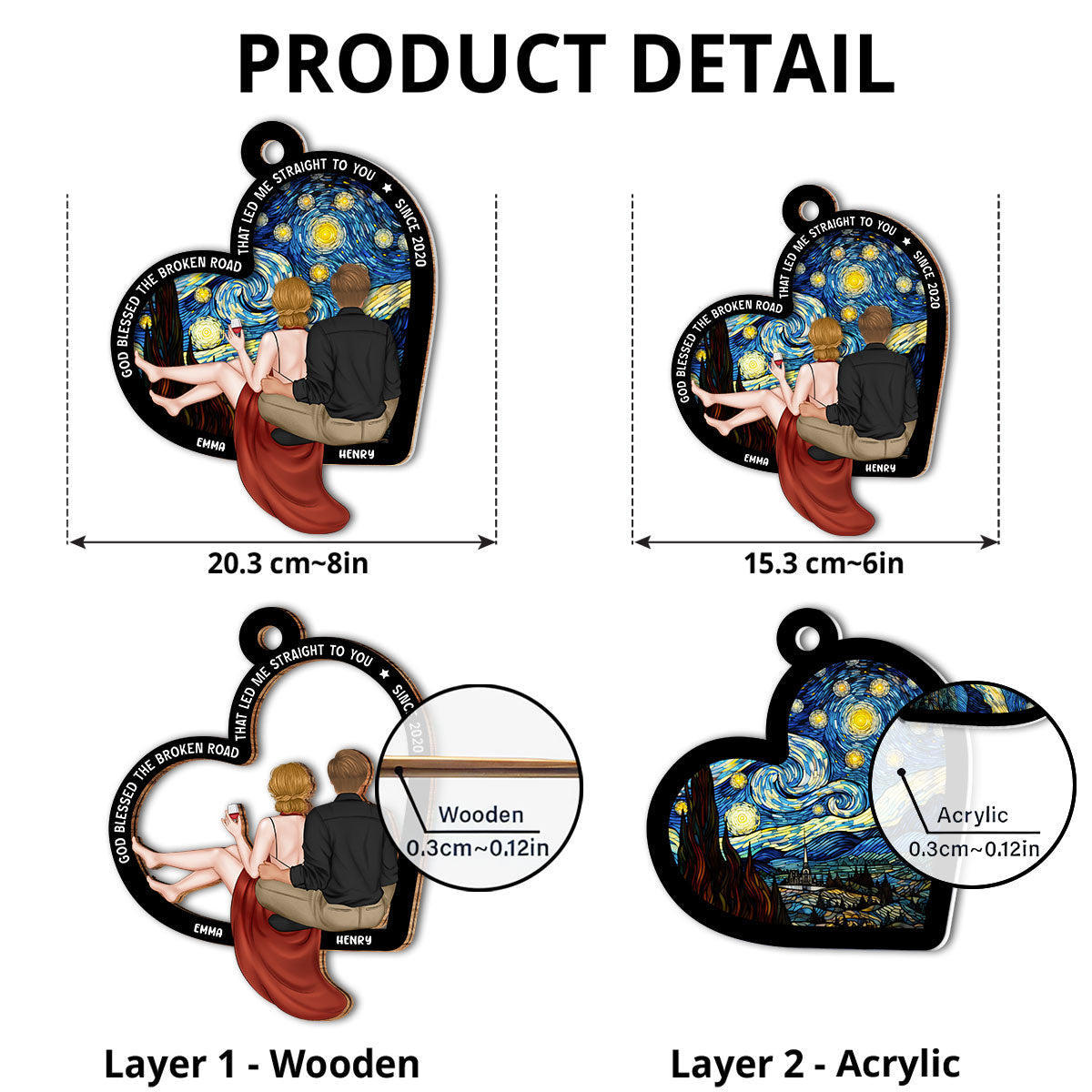 God Blessed The Broken Road - Personalized Custom Suncatcher