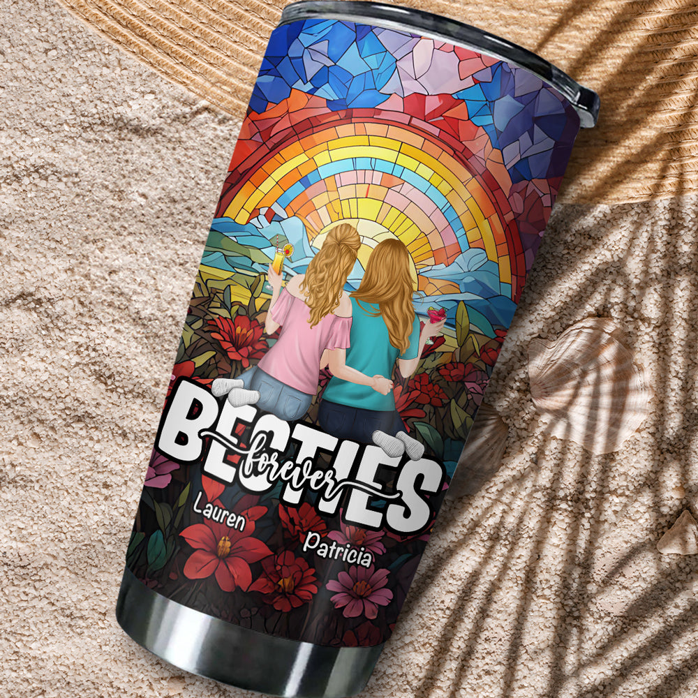 Besties Sitting Together - Personalized Custom Tumbler