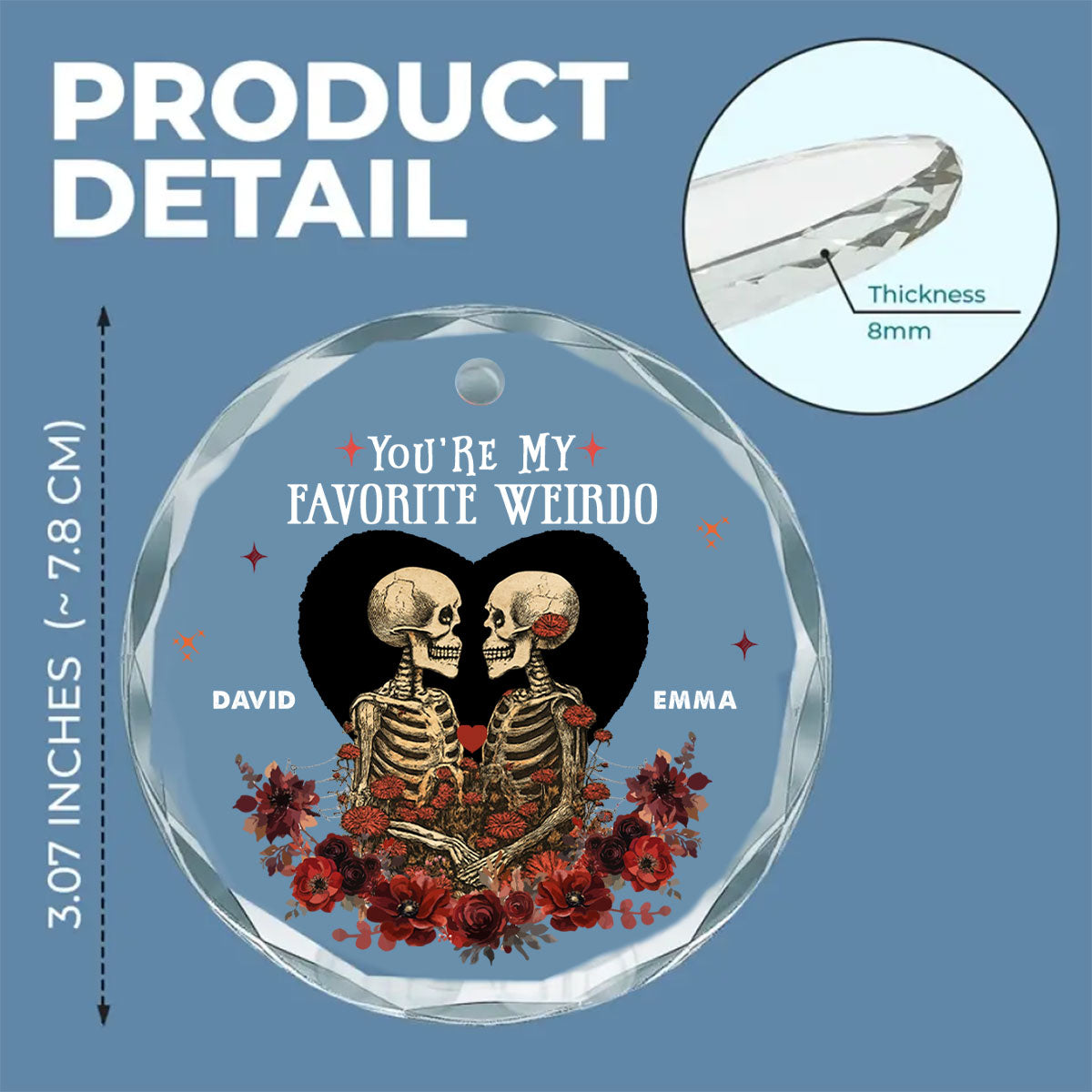 Favorite Weirdo - Personalized Custom Glass Ornament