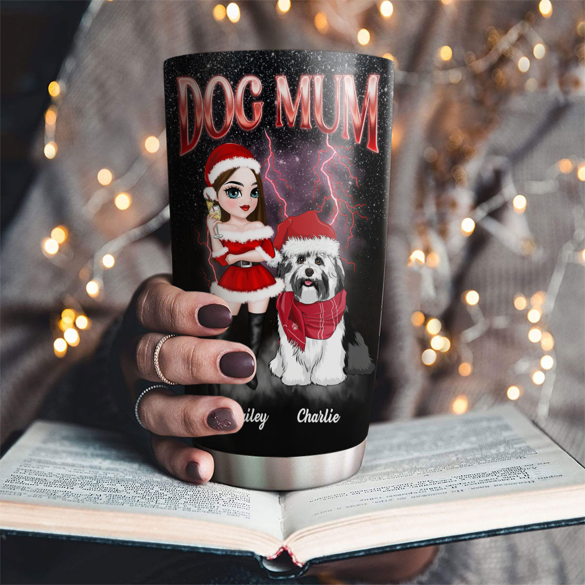 Dog Mom Vintage - Personalized Custom Tumbler