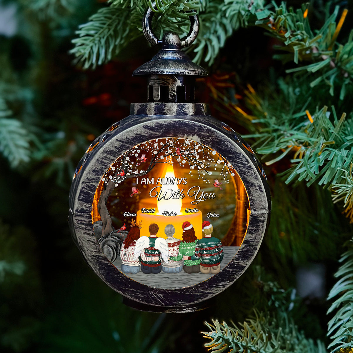 Right Here For You - Personalized Custom Christmas Lantern