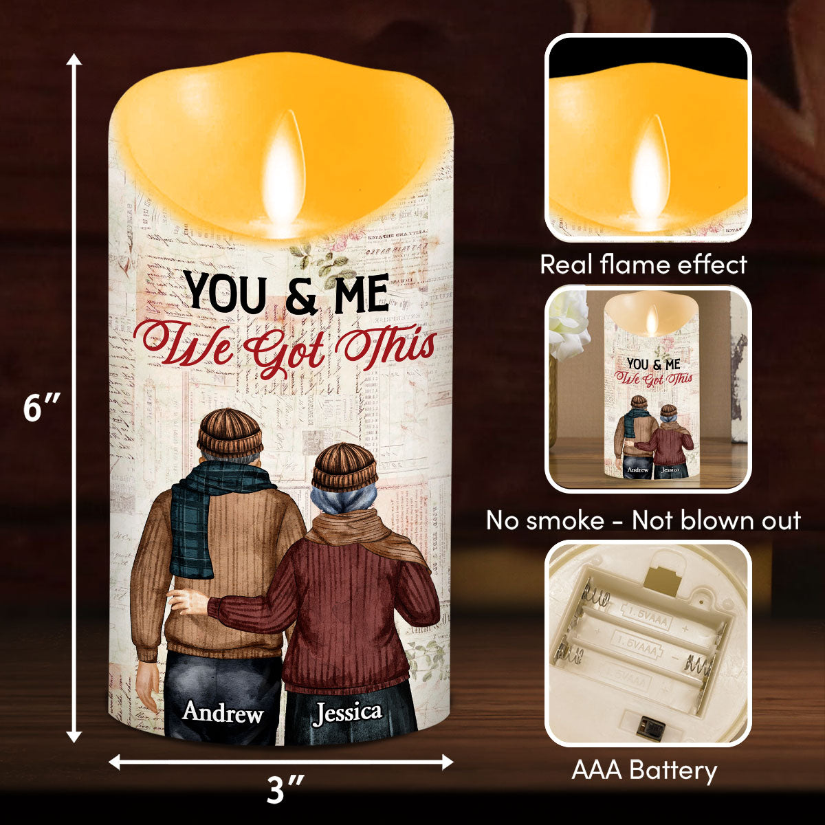 Lavender Candle - Personalized Custom LED Candle