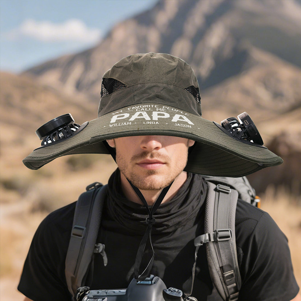 My Favorite People Call Me Daddy - Personalized Custom Solar Fan Hat