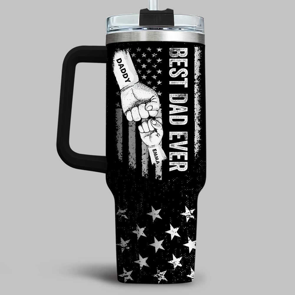 Best Dad - Personalized Custom Engraved 40oz Tumbler With Handle