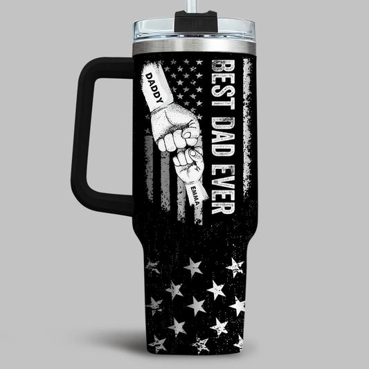 Best Dad - Personalized Custom Engraved 40oz Tumbler With Handle