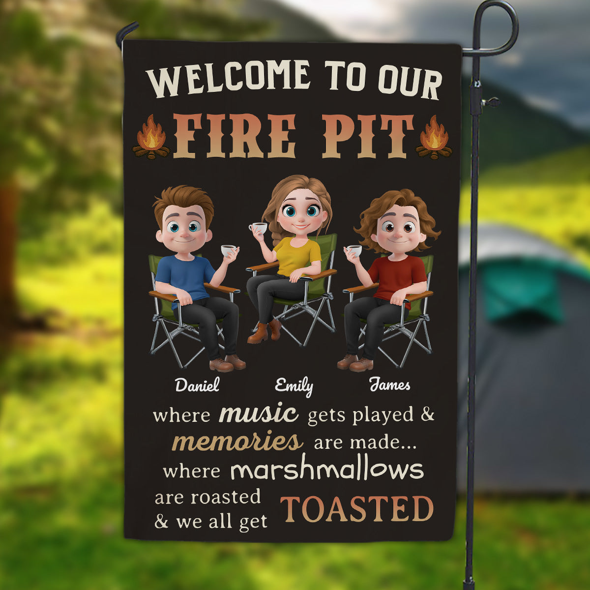 Where Marshmallows Meet Good Times - Personalized Custom Flag