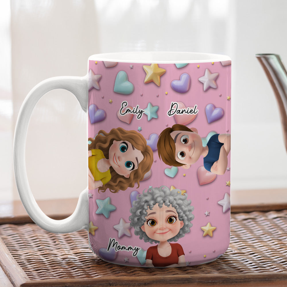 Cute Mommy And Children - Personalized Custom 3D Effect Mug